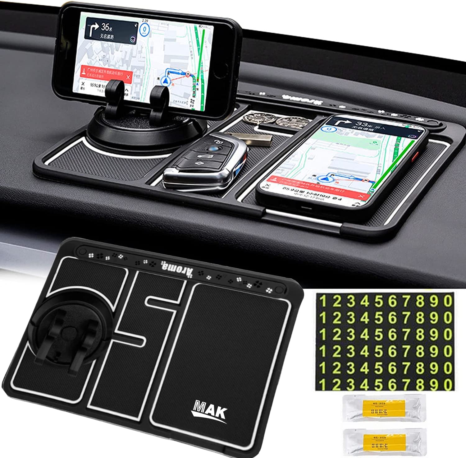 Car Dashboard Mat With Phone Holder