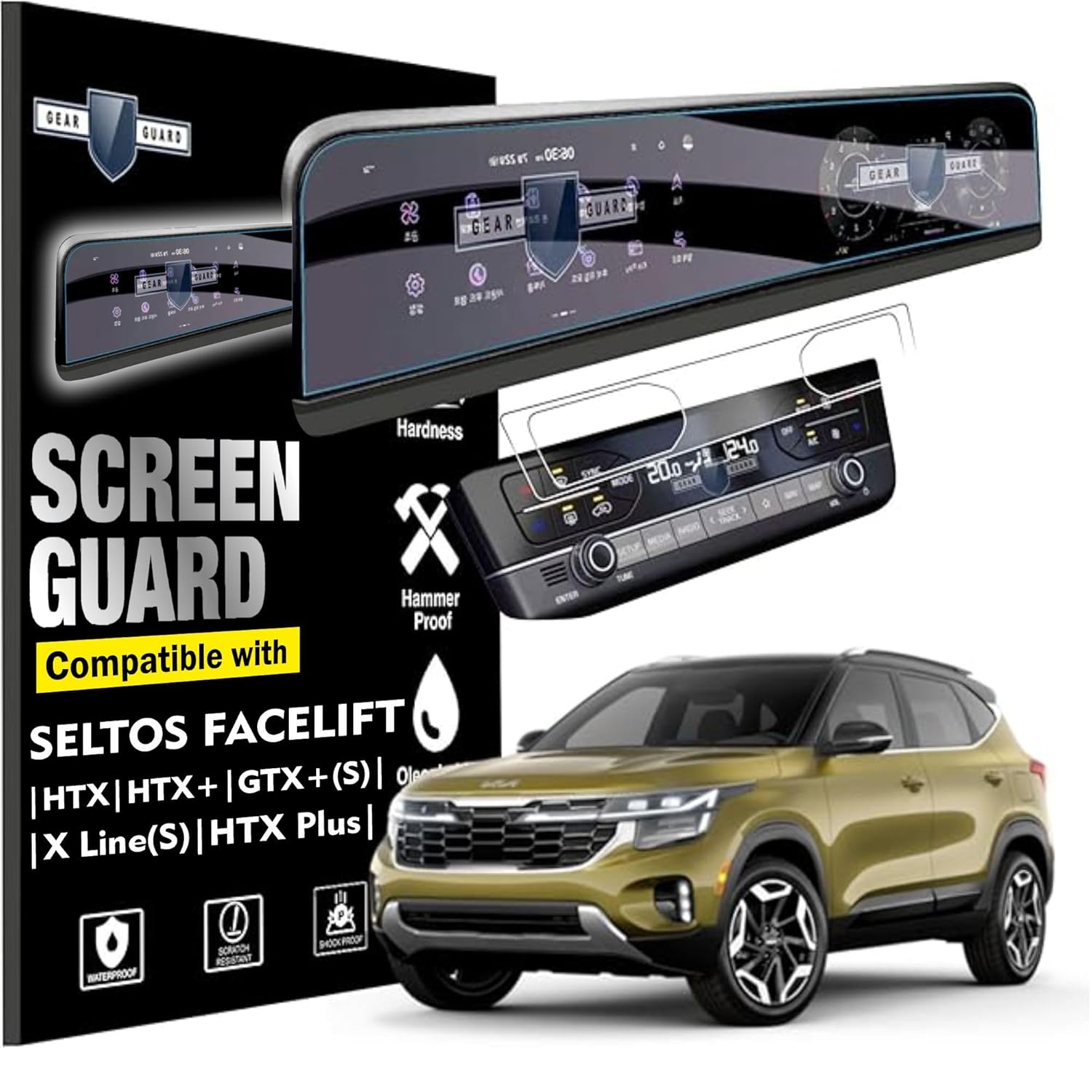 RGY Screen Guard For KIA SELTOS FACELIFT FULL SCREEN 