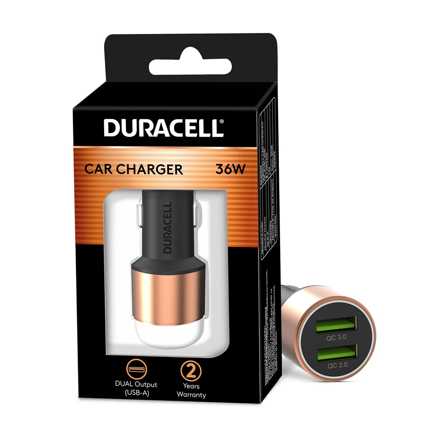 36W Fast Car Charger Adapter  with Dual USB Port